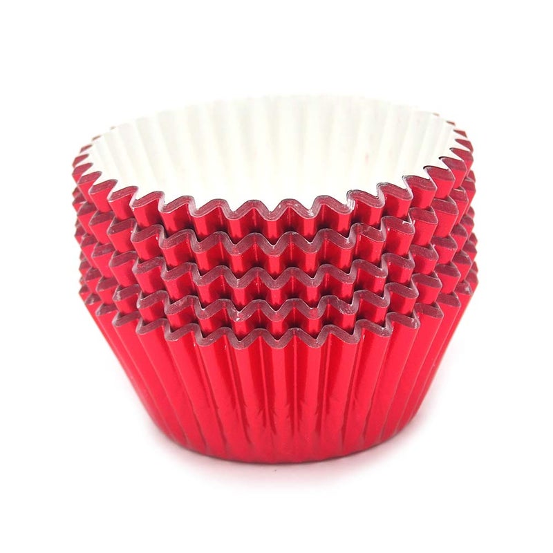 Mombake Standard Red Foil Cupcake Liners Muffin Baking Cups for Party and More, 100-Count - Image 5